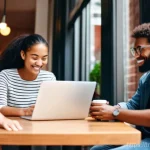 사회윤리와 법적 규범 - **Digital Community and Ethical Interactions:** A diverse group of people, aged 18-50, are seated co...